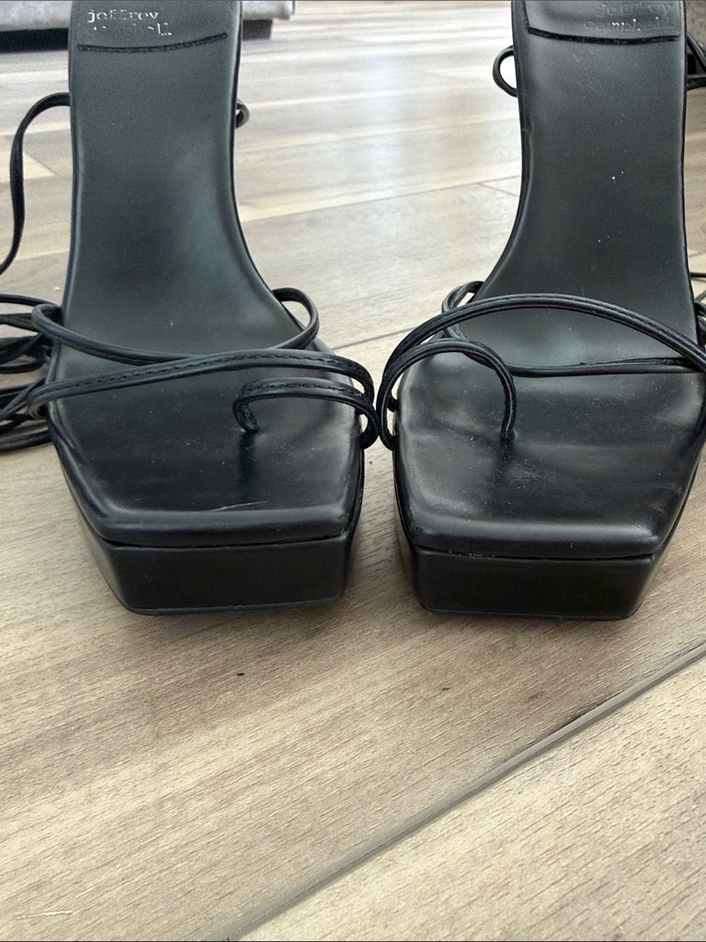 Jeffrey Campbell "Primadonna Strappy" Black Heels Size 8 - Picture 8 of 11